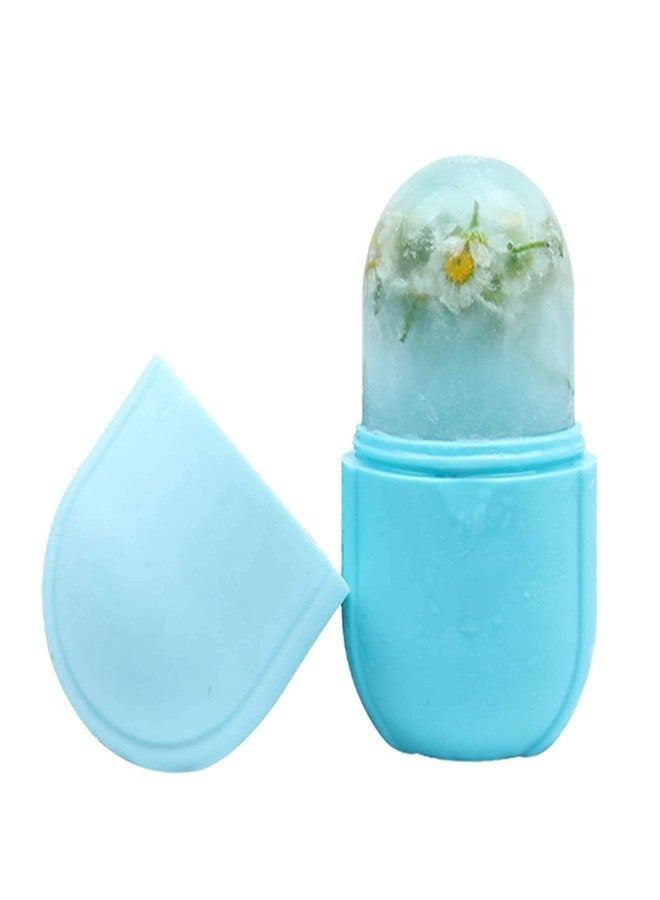 iMeasy Ice Roller for Face and Eye,Facial Beauty Ice Roller Skin Care Tools, Facial Cube, Gua Sha Face Massage, Silicone Ice Mold for Beauty (Blue) - Image 1
